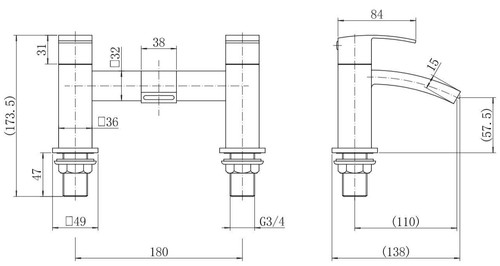 Modern Bathroom Tap Set Square Water Basin Mixer Bath Filler Shower Cloakroom - Picture 31 of 67