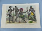 Antique ENGRAVING circa 1850 costumes OCEANIA inhabitants Australia VANIKORO ,259