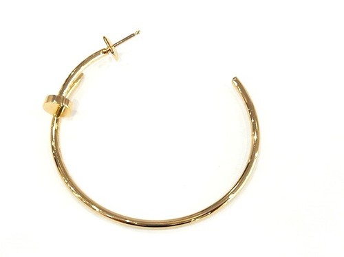 Cartier 18K Rose Gold Juste Un Clou Hoop Earrings Large Model W/Box - Picture 7 of 10