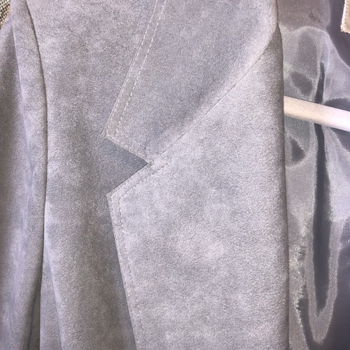 Vintage Womens Adolph Schuman Lilli Ann Gray Ultra Suede Full Length Coat S/M - Picture 3 of 12
