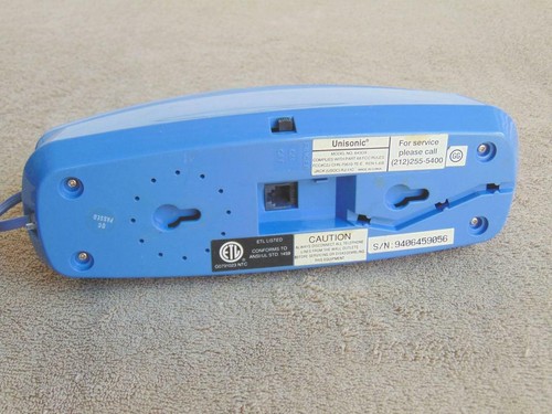 Blau Slim Line Telefon Unisono Elegant Retro Ungewöhnliche Farbe Requisiten Kitsch HK - Bild 8 von 9