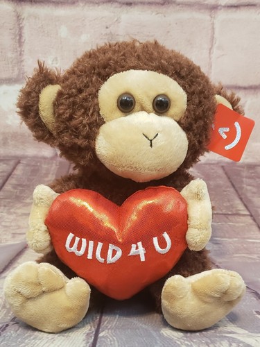 Aurora World Val Sayings Wild for You Monkey 11" Plush with Heart Stuffed Animal - Picture 1 of 6