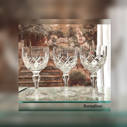Wine Glasses Vintage Regent by Stuart Cut Clear Crystal Stemware Wine glass - 2 - Picture 10 of 11