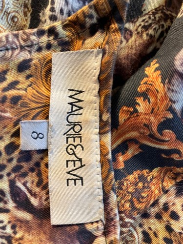 Maurie & Eve Cut-out Back Top Gold Tigers Party Travel Cruise Size 8 - Picture 6 of 8