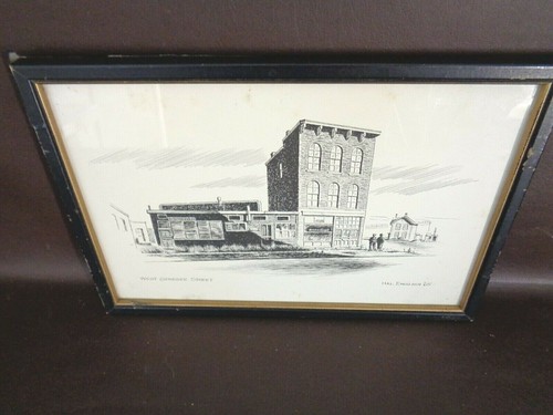 Vintage Framed Print Of West Genesee Street Signed "Hal English '65" - Picture 4 of 6