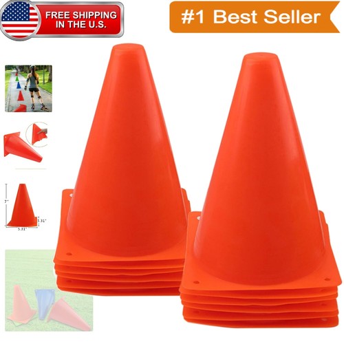 Durable 7-Inch Sports Cones for Agility Training - Indoor & Outdoor Use - Picture 1 of 8
