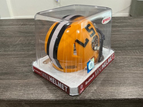 NCAA Riddell LSU Tigers Yellow Speed Mini Football Helmet 3002067 - Picture 8 of 9