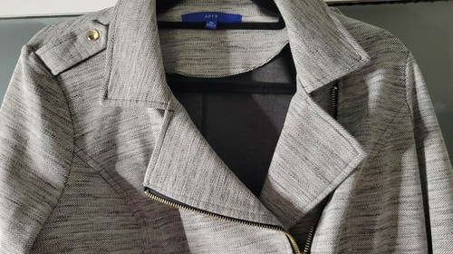 APT. 9 Gray LONG SLEEVE COTTON BLEND BLAZER JACKET sz SMALL - Picture 2 of 6