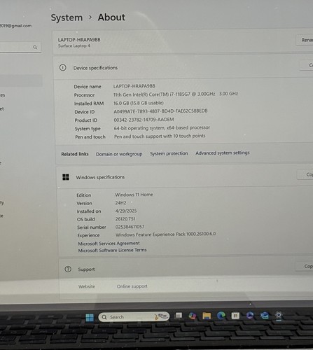 MICROSOFT SURFACE LAPTOP 4 1950 i7-1185G7 512GB SSD 16GB RAM Windows 10 - Picture 5 of 12