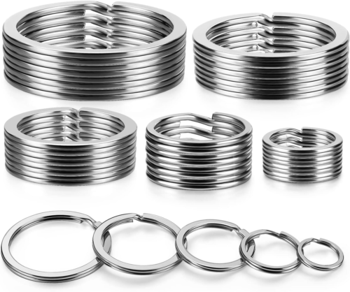 Key Rings Stainless Steel Assortment Heavy Duty Split Key Ring Loops in Small - Picture 8 of 11