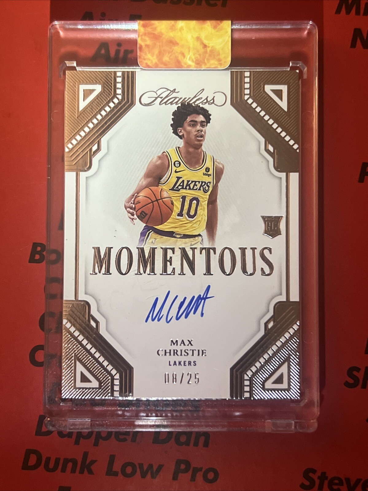 2022-23 Panini Flawless MAX CHRISTIE /25 Rookie On Card Auto Momentous