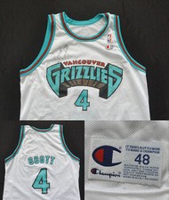 Byron Scott Vancouver Grizzlies Champion Jersey White NBA Men 48 XL *Rare