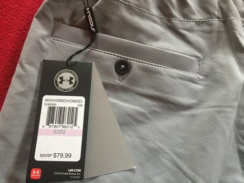 New Under Armour Golf Pants Straight Leg Gray Nylon Polyester Stretch Size 32x32 - Picture 8 of 12