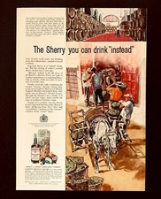 1961 Harveys Sherry Advertisement Spain Casks Donkey Delivery Art Vtg Print AD