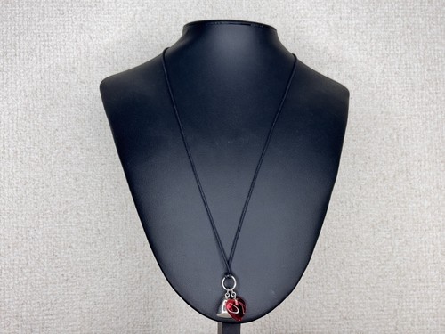 Baccarat crystal pendant double heart clear pink & silver choker necklace - Picture 2 of 5