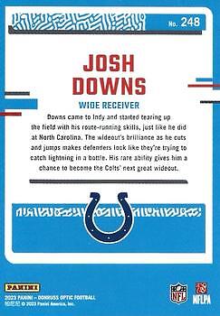Josh Downs 2023 Donruss Optic Football - #248 - Indianapolis Colts - Picture 2 of 2