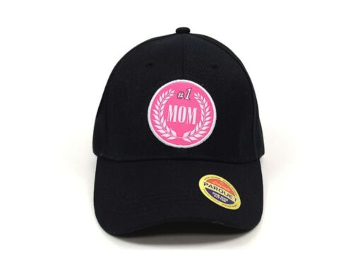 Black Embroidered Baseball Hat Cap w/ Adjustable Closure - Picture 4 of 10