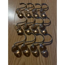 Clear Crystal Curtain Rod Hooks Set Of 12