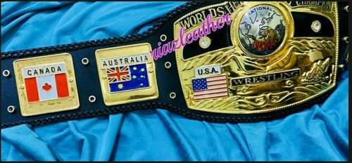 NWA Domed Globe World Heavyweight Wrestling championship belt 2MM Brass - Bild 2 von 10