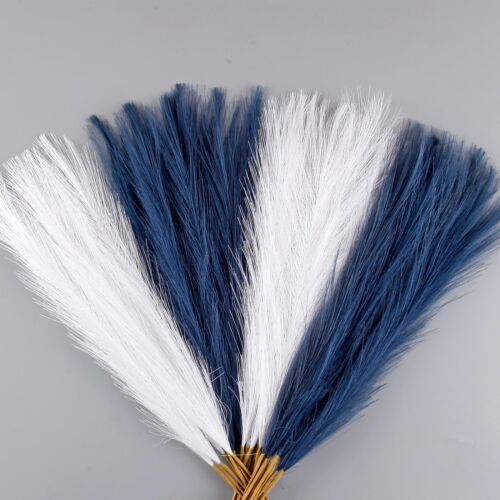Blau und weiß Pampasgras Dekor, 30 Stück 17" Faux Pampasgras Kurz Dekor, ...
