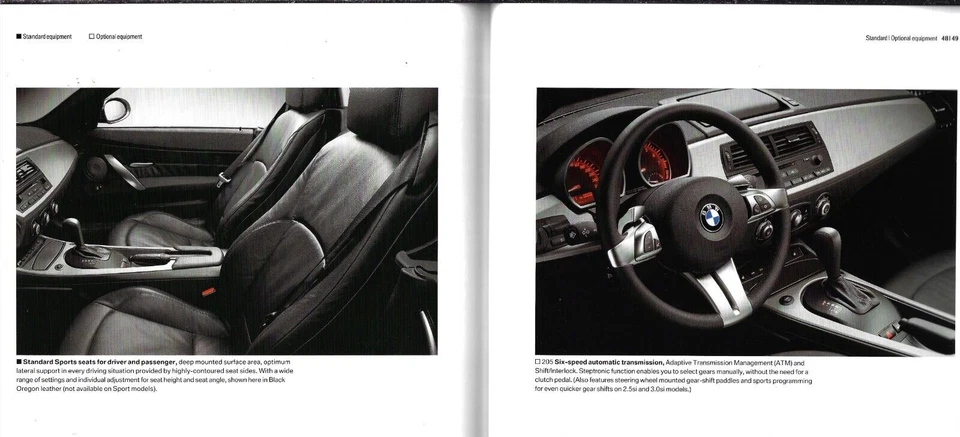 BMW Z4 E85 2006-2008 UK Market Brochure Roadster & Coupe 2.0i 2.5i 2.5si 3.0si - Image 4 of 4