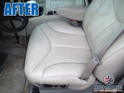99-02 GMC Sierra 1500 2500 3500 SLT-Pasajero Parte inferior lateral CUERO Cubierta de asiento Bronceado - Imagen 12 de 13
