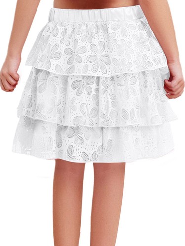 Girls Tulle Skirt Birthday Cake Skirt Holiday Recital Show Sparkly Flower Sweet - Picture 21 of 41