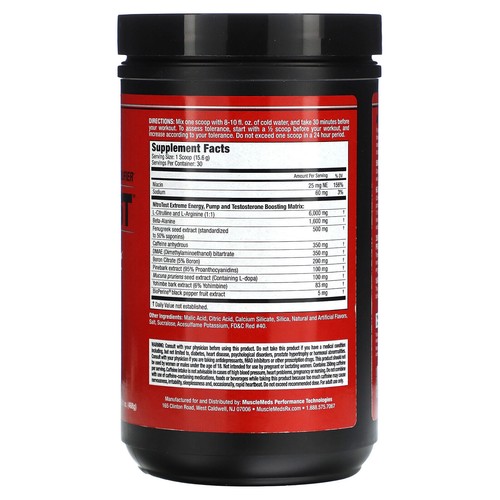 MuscleMeds Nitrotest Test Boosting Hardcore Pre-Workout 30 Portionen 2 Geschmacksrichtungen - Bild 10 von 10