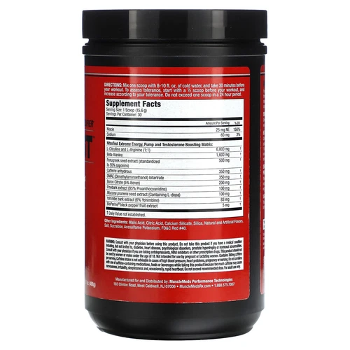 MuscleMeds Nitrotest Test Boosting Hardcore Pre-Workout 30 Servings 2 Flavors