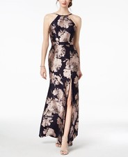 XSCAPE Jacquard Halter Gown - Size 2 (Orig $259.00)