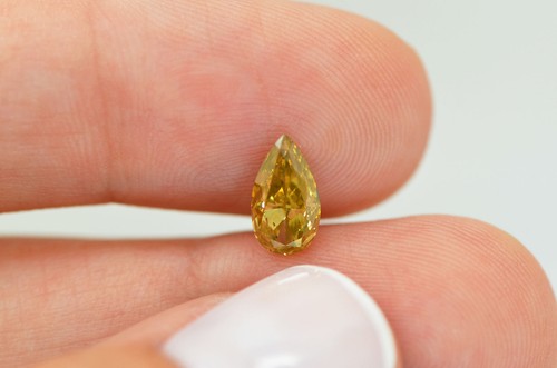 Pear Shape Diamond Loose Fancy Brown Orange VS2 Certified Enhanced 1.02 Carat - Picture 7 of 11