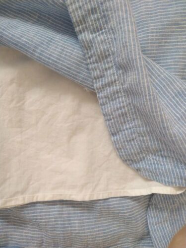 BeachLunchLounge Blue White Striped Linen Cotton Sleeveless Sheath Dress Size L - Picture 10 of 14