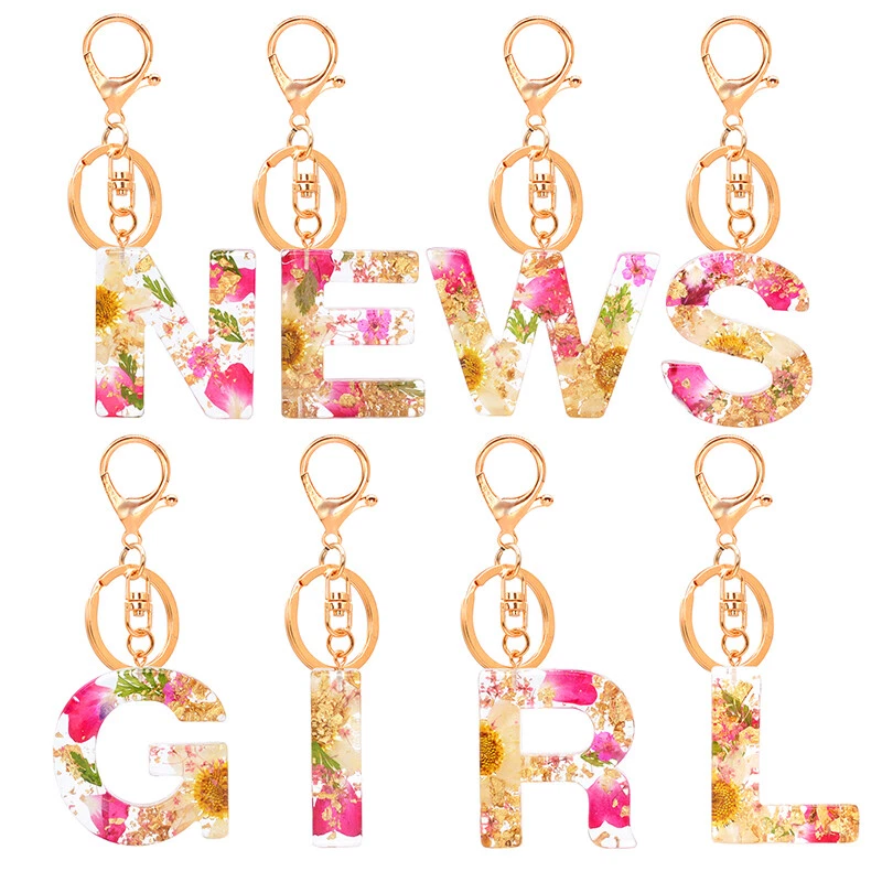 Glitter letter deals keychains