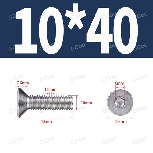 M10 - 10mm COUNTERSUNK BOLT CSK ALLEN KEY SOCKET SCREWS STAINLESS STEEL G304 - Picture 11 of 24