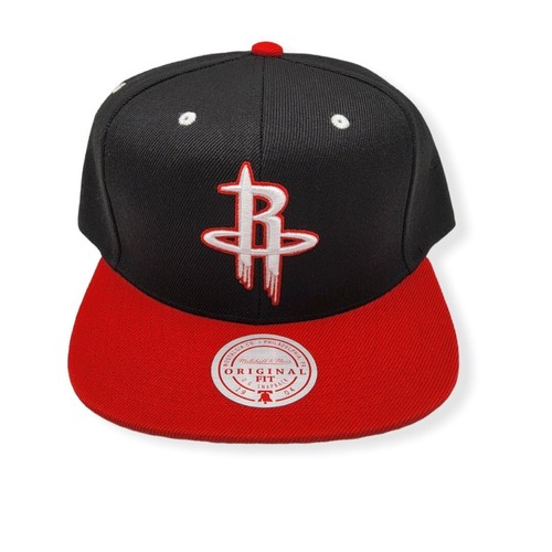 Mitchell & Ness Houston Rockets White Popz Black/Red Adjustable Snapback Hat Cap - Afbeelding 1 van 6