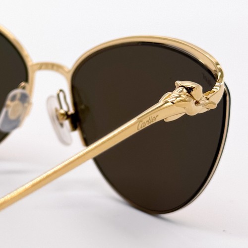 NEW CARTIER CT0268S 003 WOMEN GOLD/RED CAT EYE SUNGLASSES - Picture 7 of 12