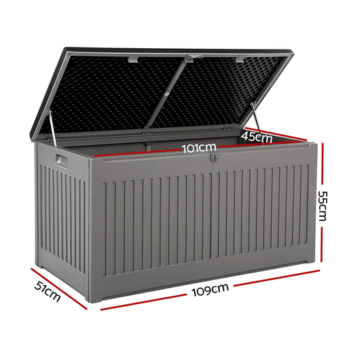 NNEDSZ Outdoor Storage Box Container Garden Toy Indoor Tool Chest Sheds 270L Dar - Picture 2 of 8