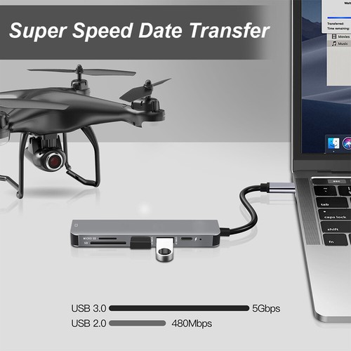 6 in 1 Multiport USB-C Hub Type C To USB 4K HDMI Adapter For Macbook Pro/Air - Picture 11 of 14