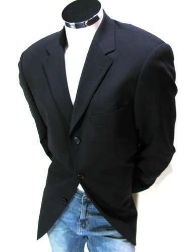 Hugo Boss Mens Blazer 40L Blue Wool Slim Sport Coat Ventless 3btn Suit Jacket