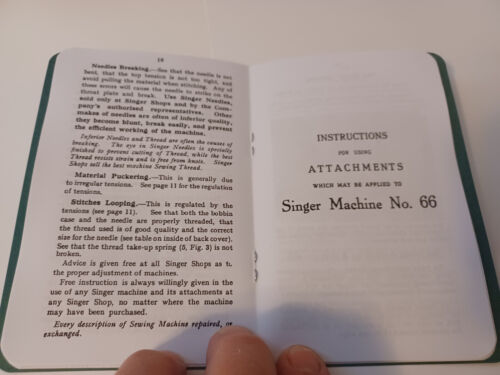 Singer 66 User Manual Reproduction (Rare No. 66 Version) Reproduction - Picture 8 of 14