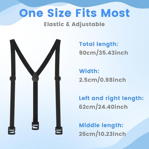 Black Suspenders for Men Hidden Three-Point Belt Loops Heavy Duty... - Picture 2 of 7