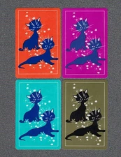 Vintage Swap Playing Cards ~ Bulk Lot of 4 DECO CATS SET Cards