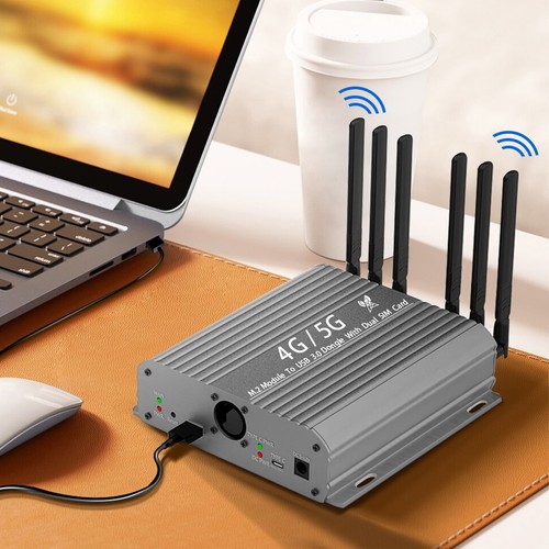 4G 5G Module To USB 3.0 Adapter Dual Cooling Fan High Gain Antenna 2 SIM Card FY - Afbeelding 21 van 22