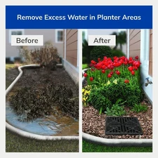 NDS 12-Inch Square Catch Basin Drain Kit with Grate, Adapters and Plug for Yard,