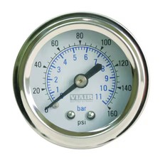 VIAIR 90087 Sngl Needle Gauge, White Face, Illuminated