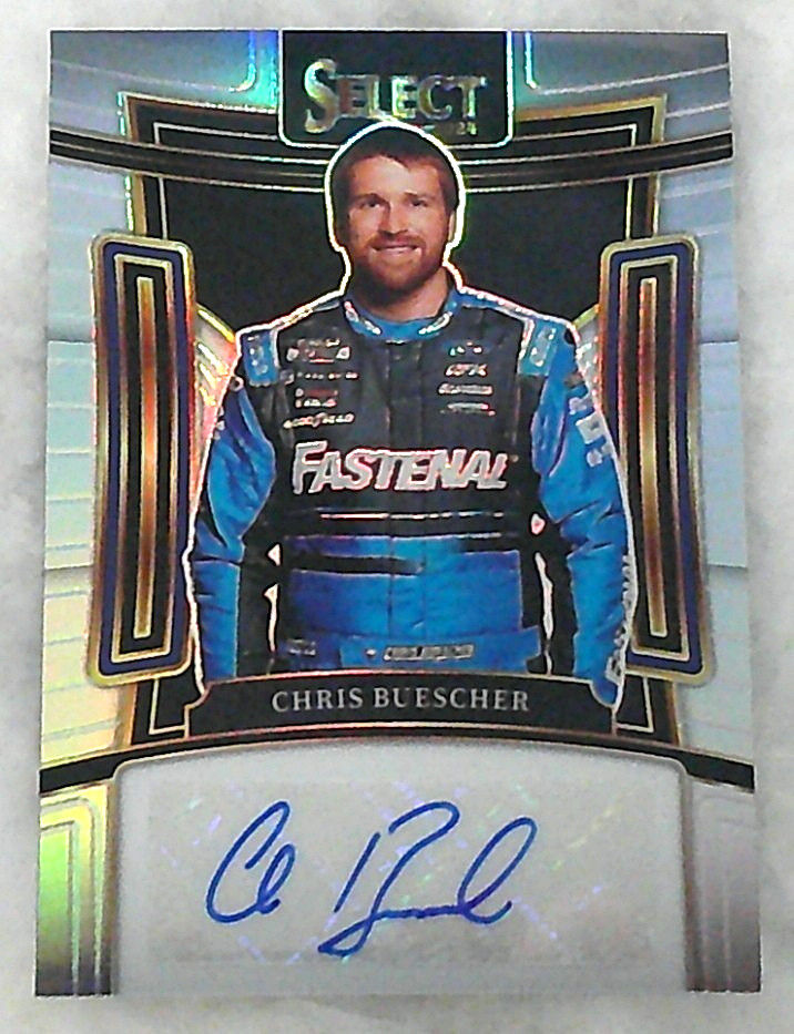 Chris Buescher 2024 Select Racing Silver Prizm Authentic Autograph Base #S-CBC