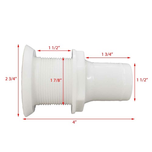 Perko Boat Drain 285 | 1 1/2 Inch White Plastic - Bild 5 von 5