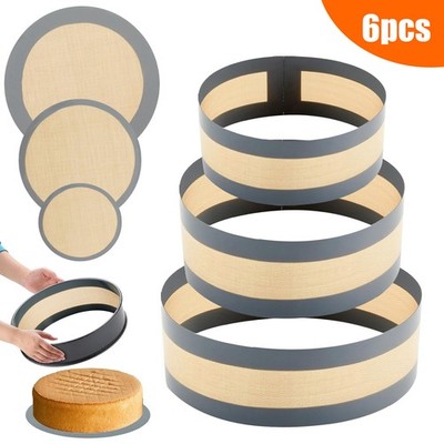 6PCS Silicone Baking Mats Nonstick Heat-Resistant Round Rectangular Oven Liners