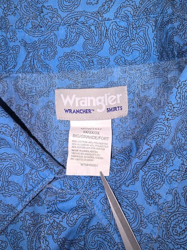 Vintage 80er 90er Y2K Wrangler Herren Hemd Kurzarm Western Cowboy Arbeit Größe 3X... - Bild 6 von 13