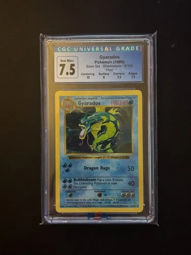 CGC 7.5 Gyarados 1999 Base Set 6/102 Shadowless Holo Pokemon Card